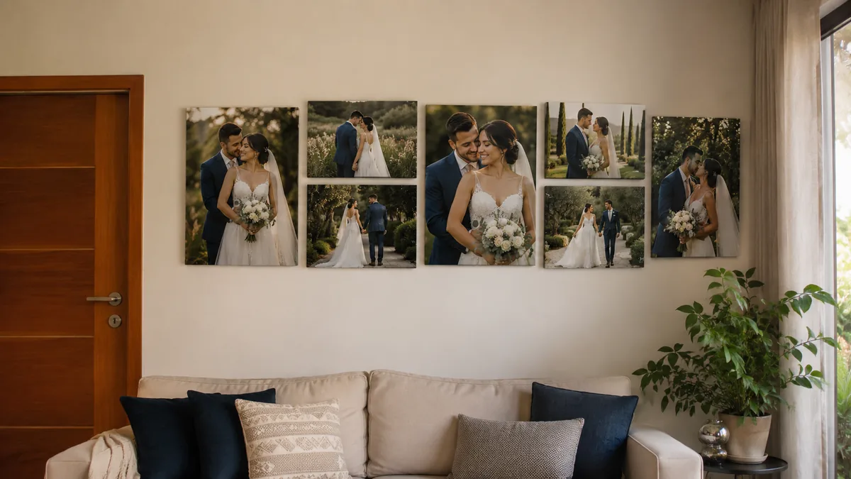 Quadros personalizados decorando a parede